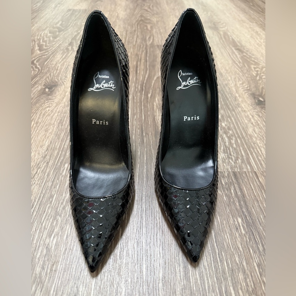 Christian Louboutin Kate 100 birdy python black 39.5